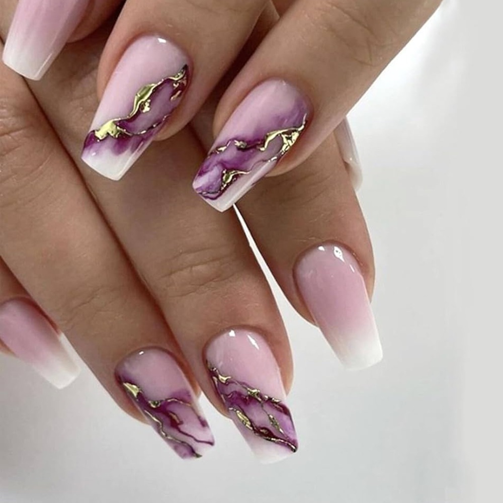 Ombre Marble Press On Nails